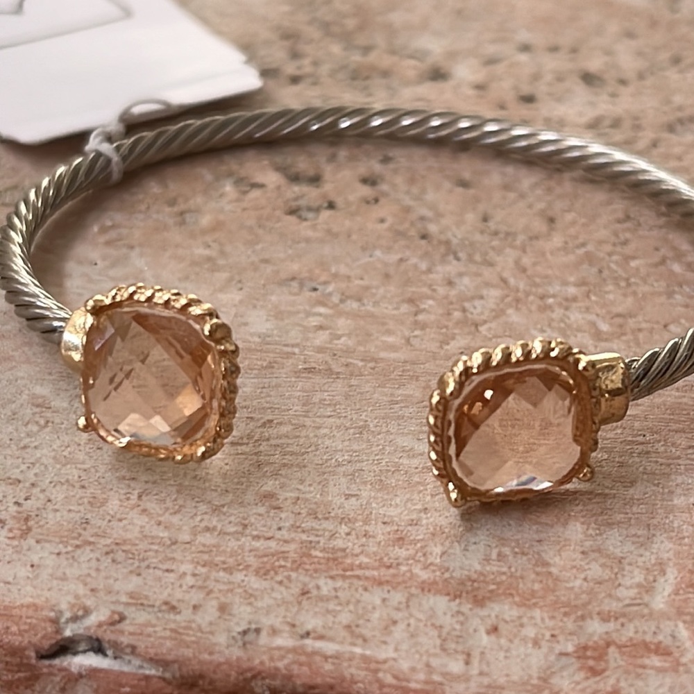 BP Thin Cable with Pink stone cuff - NWT